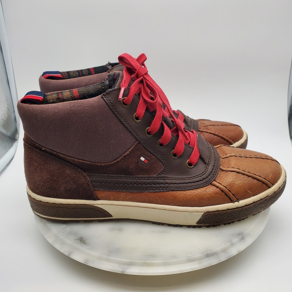 Tommy Hilfiger Dominy 2 Mens Size 10 Duck‎ Boots Leather Winter Snow Rain Shoes